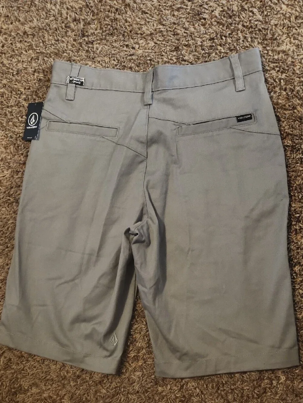 Volcom Men's Light Gray Flat Front Shorts